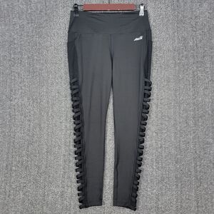 AVIA Leggings Womens Small 4 - 6 Black Criss Cross Side Panel Cutouts Activewear
